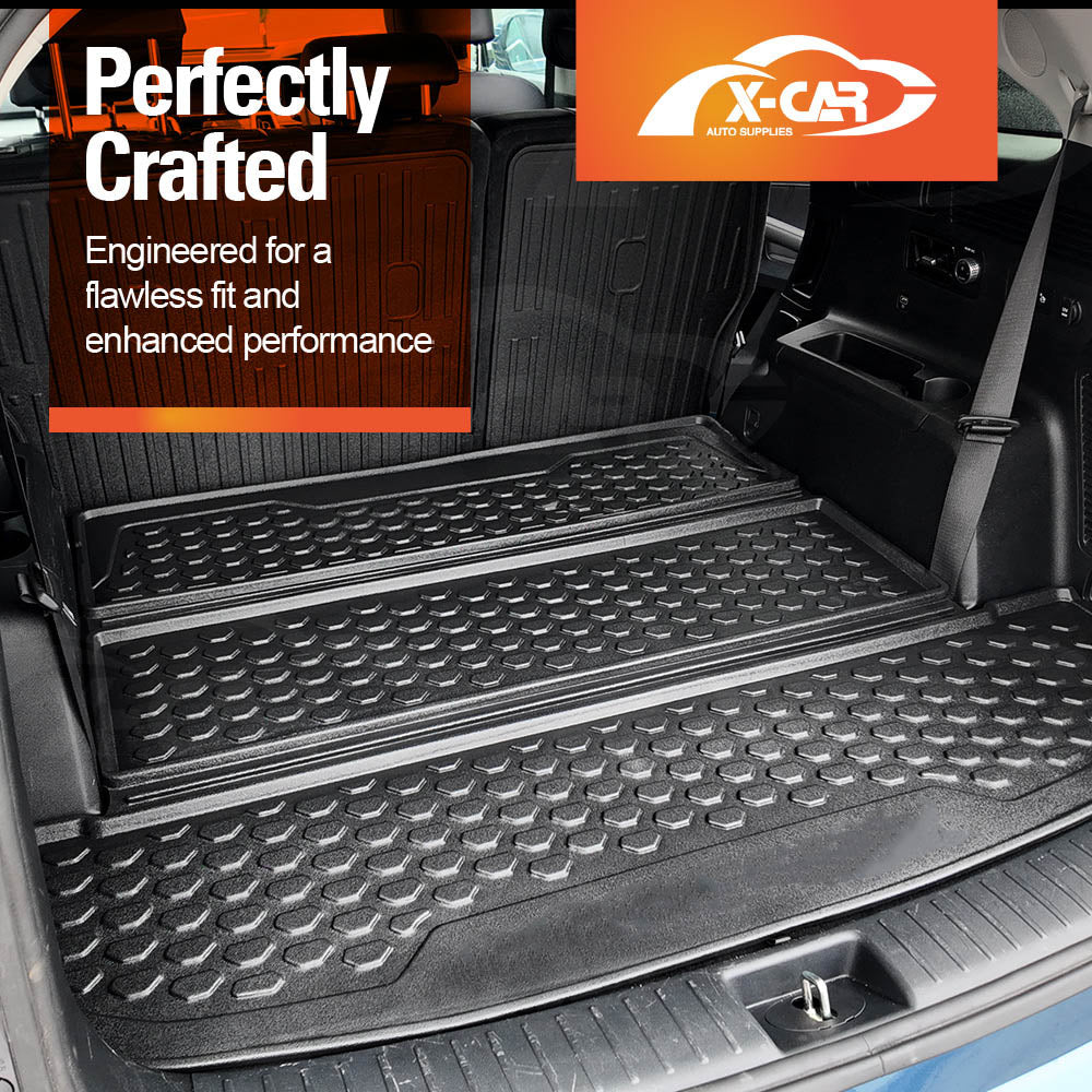 3D Floor Mats Boot Liner Set for Kia Sorento 2020-Onwards All Weather Heavy Duty Cargo Kick Back Seat Protector Cover