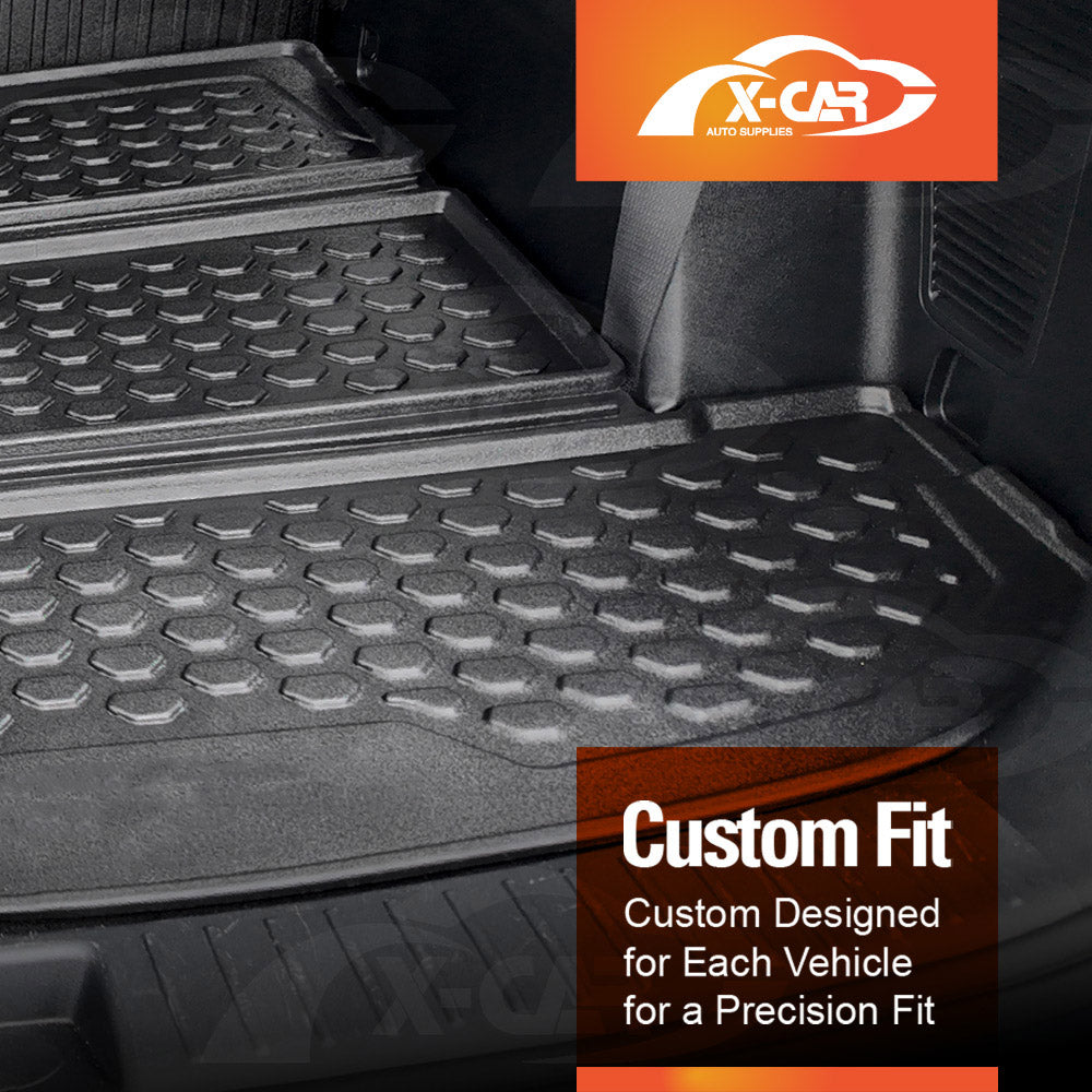 3D Floor Mats Boot Liner Set for Kia Sorento 2020-Onwards All Weather Heavy Duty Cargo Kick Back Seat Protector Cover