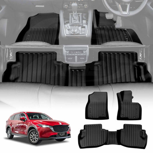Front Rear Floor Mats for Mazda CX-8 CX8 2018-2024 Heavy Duty All Weather Car Mats Carpet Liner Set