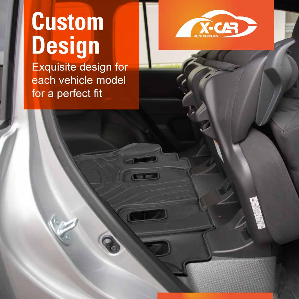 3D Floor Mats Boot Liner Set for Toyota Landcruiser 300 LC300 2021-Onwards All Weather Heavy Duty Cargo Car Trunk Luggage Tray