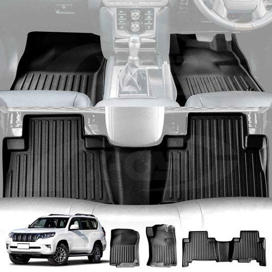 3D Customized Heavy Duty All Weather Car Mat Floor Liner Full Set Carpet for Toyota Prado 150 Series 2009-2024