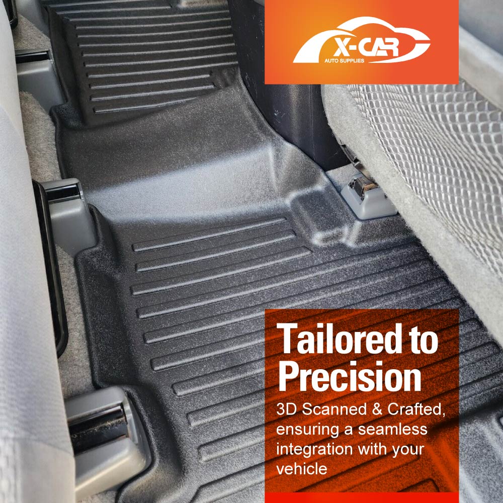 Floor Mats Boot Liners Set for Toyota Prado 150 Series 7-Seat 2009-2024 All Weather Heavy Duty Cargo Kick Mats Back Seat Protector Cover