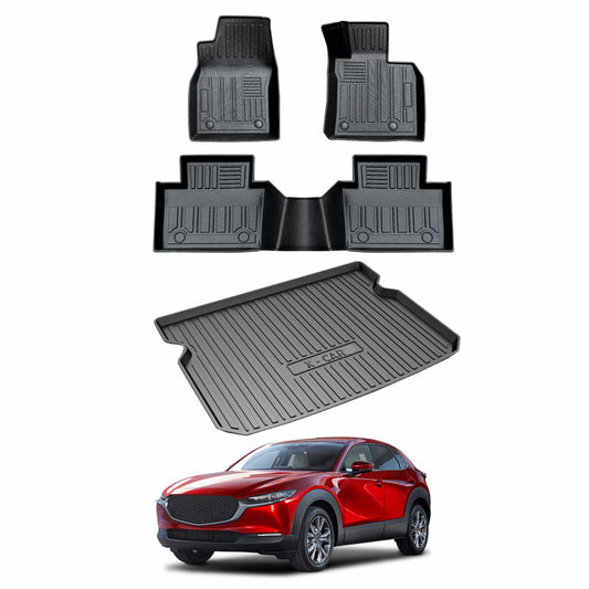 3D All-Weather Floor Mat Boot Liner Carpet for Mazda CX-30 CX30 2019-2025 Heavy Duty Customized Car Floor Liners Full Set Carpet