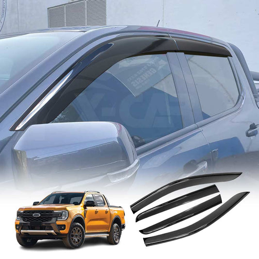 OEM Weathershields for Ford Next-Gen Ranger 2022-Onwards Double Cab Car Weather Shields Wind Deflectors Window Sun Visors