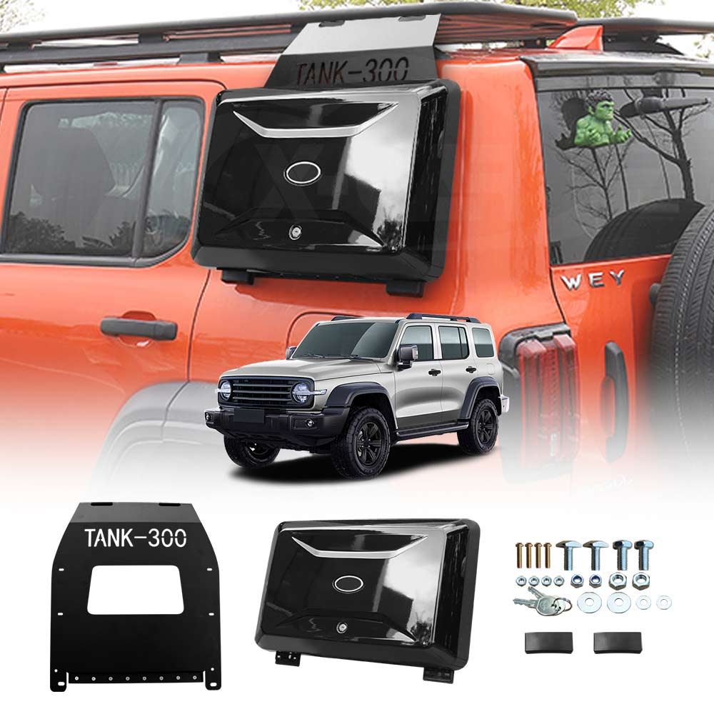 GWM Tank 300 2023-2025 Exterior Side Gear Storage Box Tools Carrier Glossy Black
