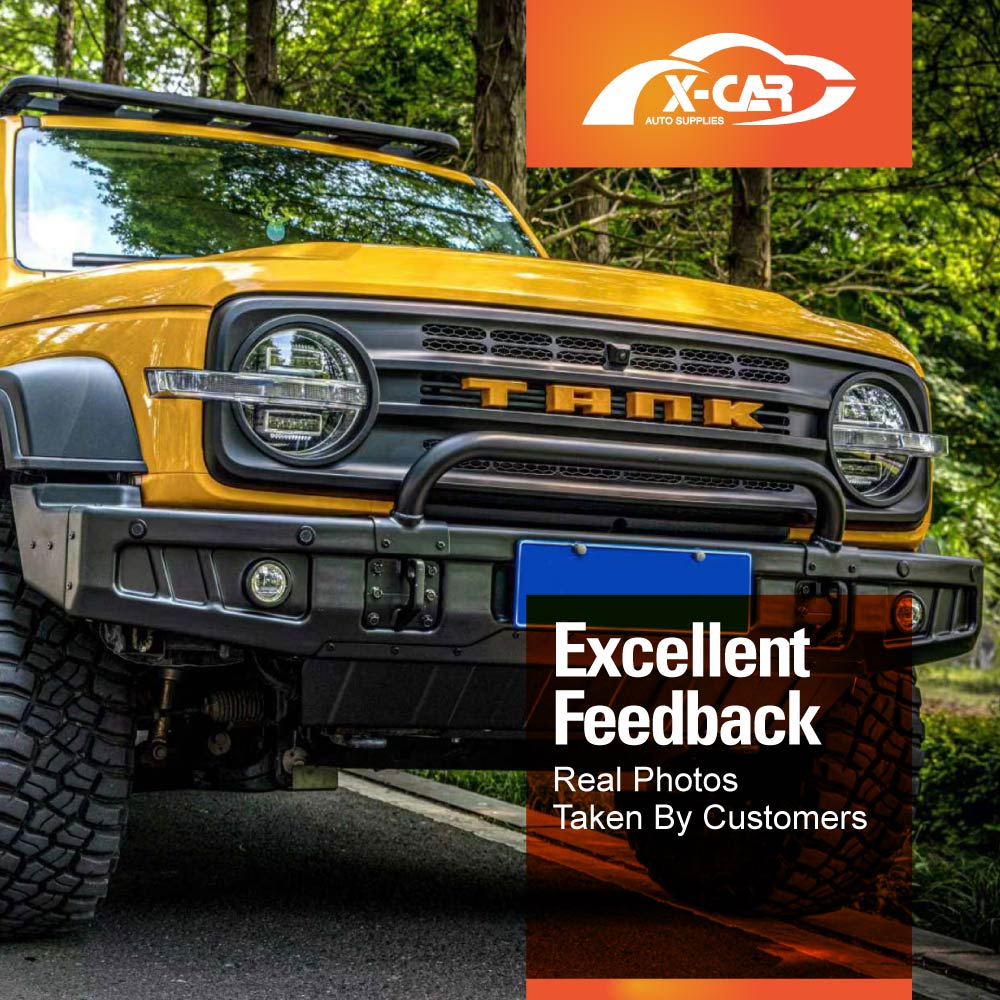 Front Bumper Grille With LED light for GWM Tank 300 2023-2025 Mesh Frame Exterior Modification Accessories