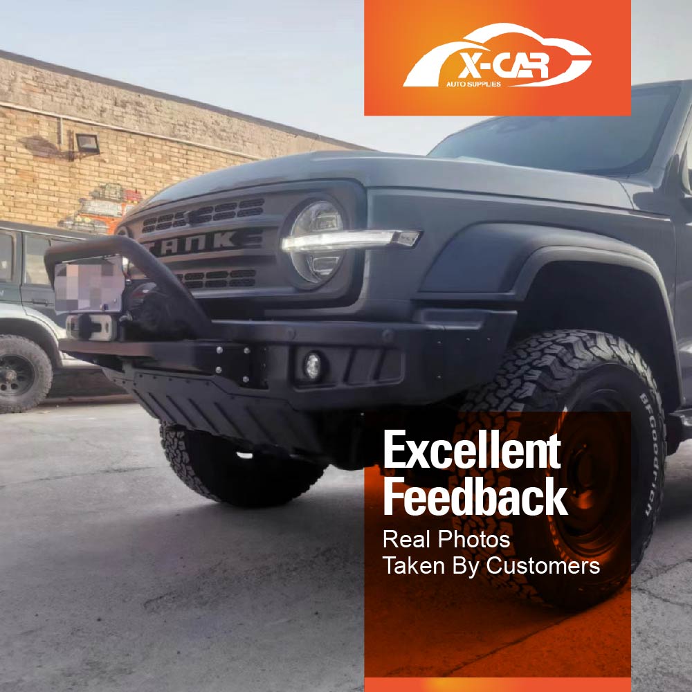 Front Bumper Grille With LED light for GWM Tank 300 2023-2025 Mesh Frame Exterior Modification Accessories