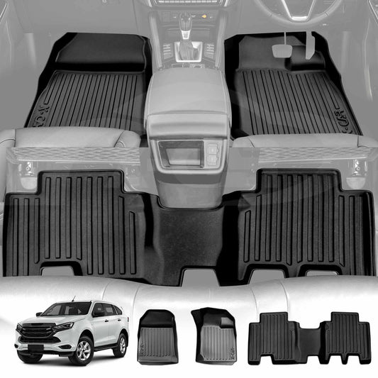 3D All-Weather Floor Mats for Isuzu MU-X MUX 2022-2025 Heavy Duty Car Floor Liners Full Set Carpet