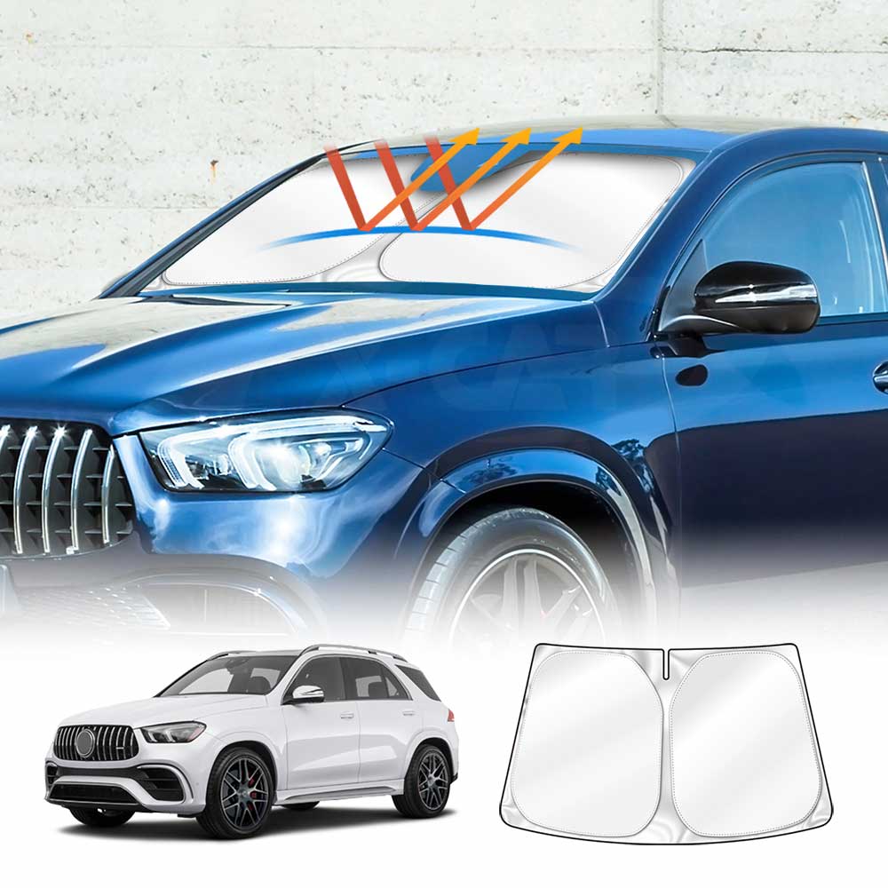 Windshield Sun Shade for Mercedes-Benz GLE 2012-2018 Blocks UV Rays Foldable Custom Wind Screen Sun Visor Protector