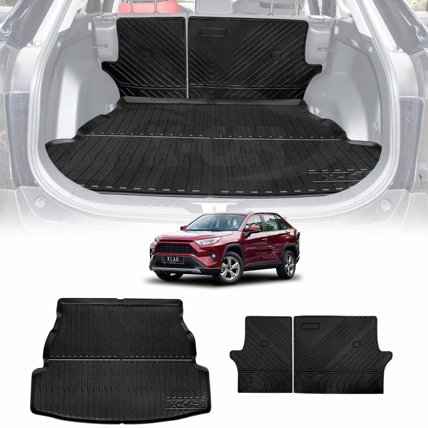 Boot Liner Back Seat Protector Combo for Toyota Rav4 Rav 4 2019-Onwards Heavy Duty Car Seats Kick Mats Cover
