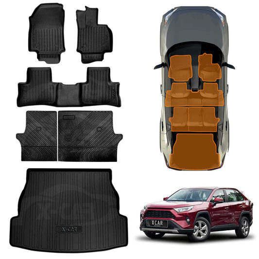 3D Floor Mats Boot Liner for Toyota Rav4 Rav 4 2019-2025 All Weather Heavy Duty Cargo Car Trunk Luggage Tray