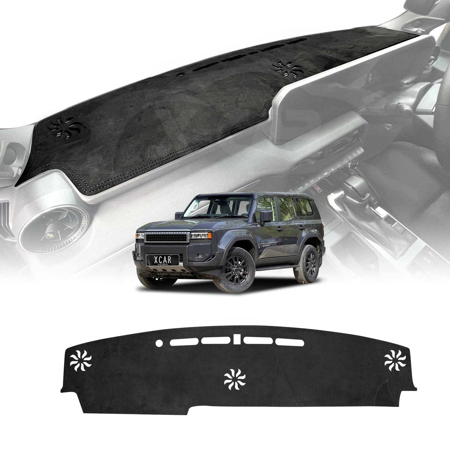 Dash Mat for Toyota Prado 250 Series Without HUD 2024-2025 Non-Slip Microfiber Pad Cover Interior Accessories