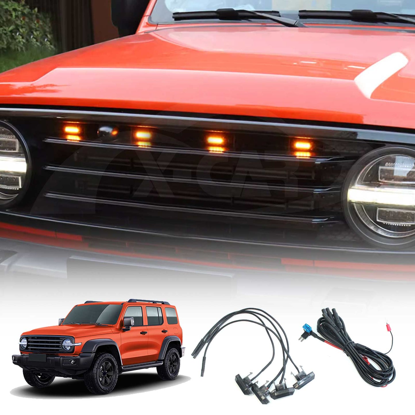 Front Grille LED Lights For GWM Tank 300 2023-2025 Grill Raptor LED Decoration Modification Accessories