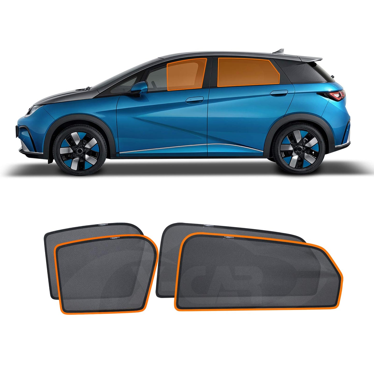 Port Rear Window Sun Shade for BYD Dolphin 2023-2025 Car Sun Blind Mesh