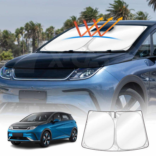 Windshield Sun Shade for BYD Dolphin 2023-2025 Blocks UV Rays Foldable Custom Wind Screen Sun Visor Protector