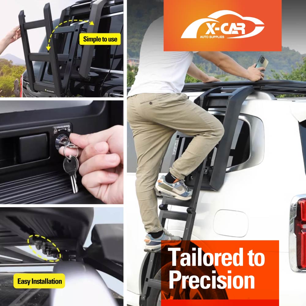 Foldable Liftable Side Ladder for GWM Tank 500 Tank500 2024-2025 Protective Frame Exterior Modification Accessories Aluminum Alloy Black