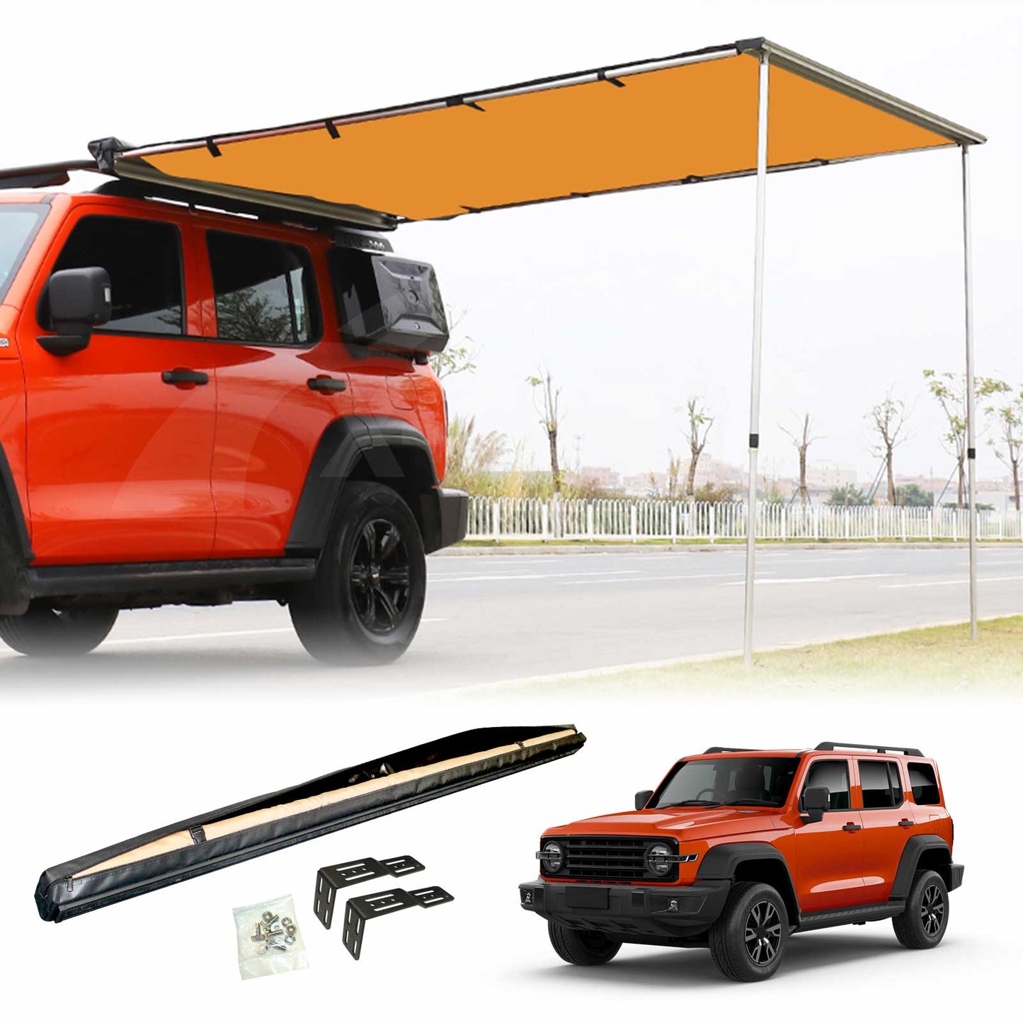 Car Side Awning UV Waterproof Camping Shade for GWM Tank 300 2023-2025 4WD Durable Sunshade