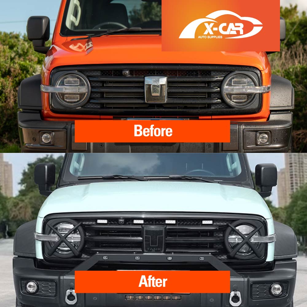 Head Light Trim for GWM Tank 300 2023-2025 Matt Black Front Light Frame Cover Guard Set of 2