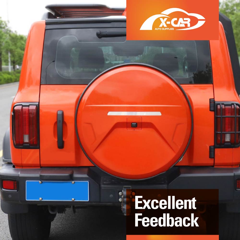 Orange Spare Wheel Cover with Stainless Steel Hoop for GWM Tank 300 2023-2025 Protective Tire Case Exterior Modification Accessories