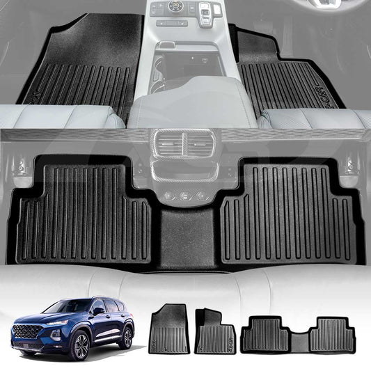 3D All-Weather Floor Mats for Hyundai SantaFe Santa Fe 2018-2023 Heavy Duty Carpet Liners Accessories