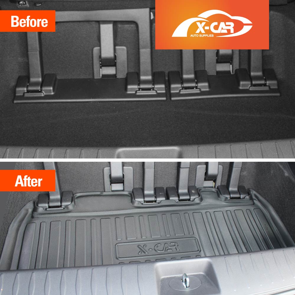 Boot Liner for Kia Carnival 2014-Onwards Heavy Duty Cargo Trunk Mat with Third Row Seats Upright