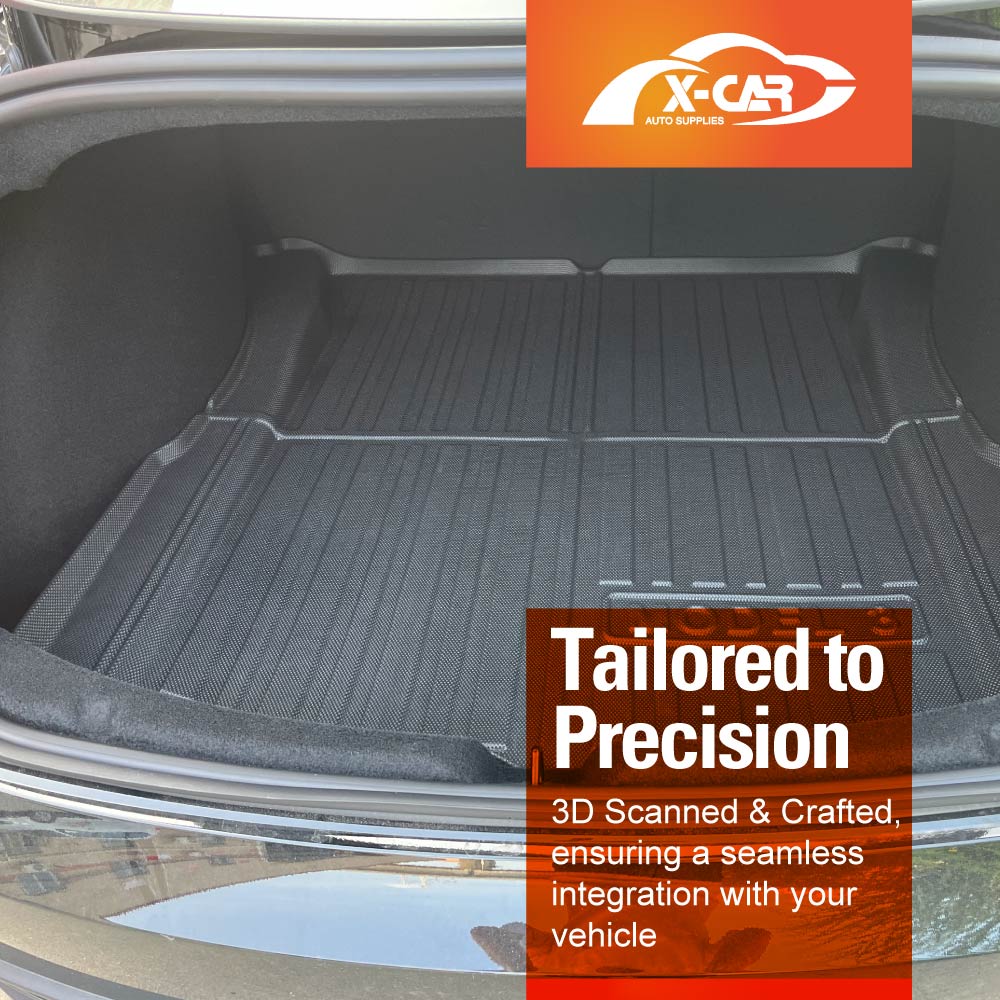 Boot Liner Back Seat Protector for Tesla Model 3 Highland 2023-2025 All Weather Heavy Duty Cargo Car Trunk Kick Mats