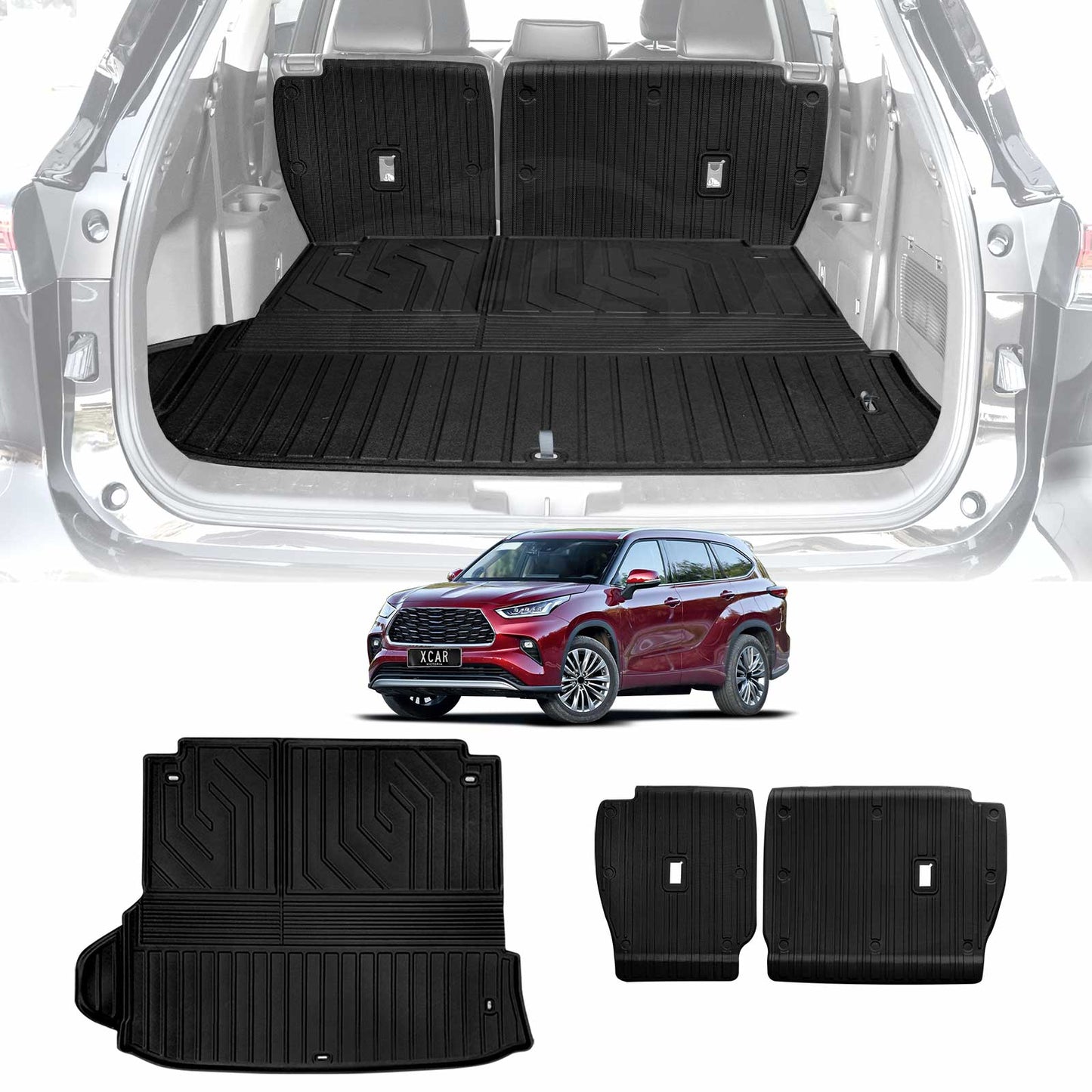 Boot Liner Back Seat Protector Combo for Toyota Kluger 2021-2025 Heavy Duty Car Seats Kick Mats Cover