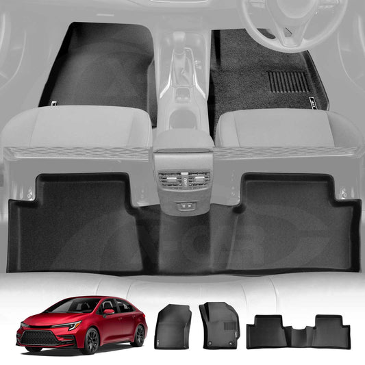 3D All-Weather Floor Mats for Toyota Corolla Sedan 2019-2025 Heavy Duty Customized Car Floor Liners Full Set Carpet