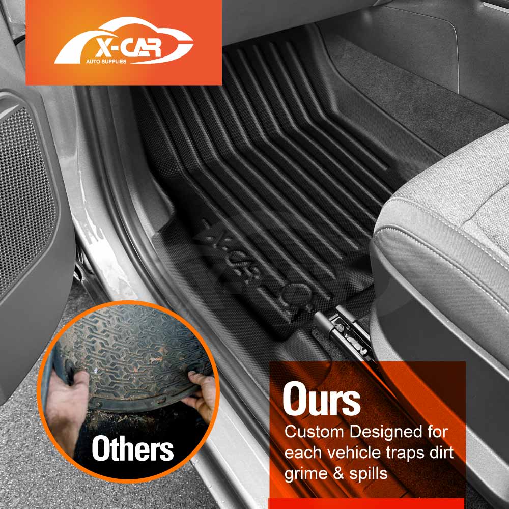 3D Floor Mats Tub Liner for Kia Tasman Dual Cab 2025-Onwards All Weather Heavy Duty Cargo Car Trunk Tailgate Ute Protector Set