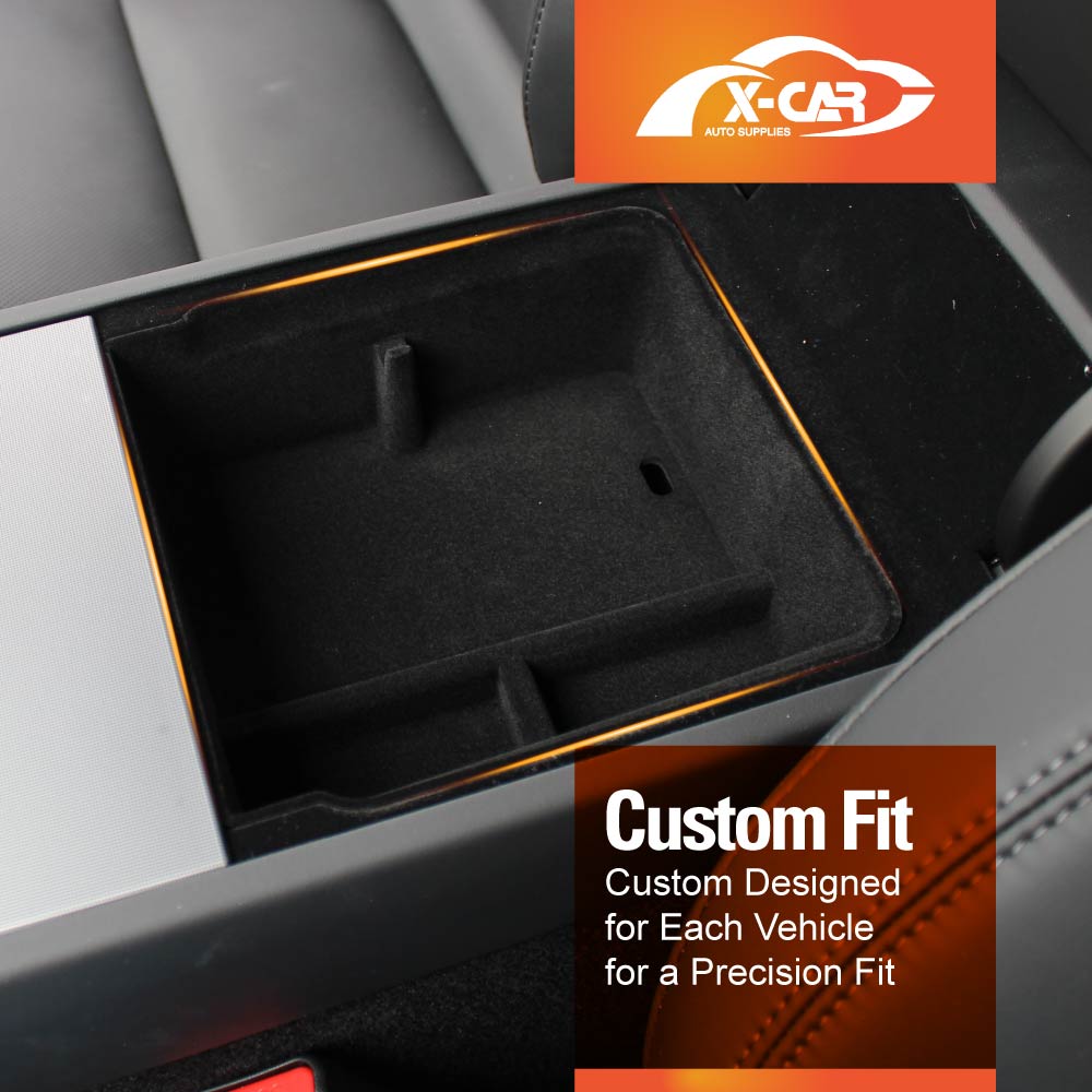 Centre Console Organizer Tray for Tesla Model Y Juniper 2025-Onwards with Flocking liner