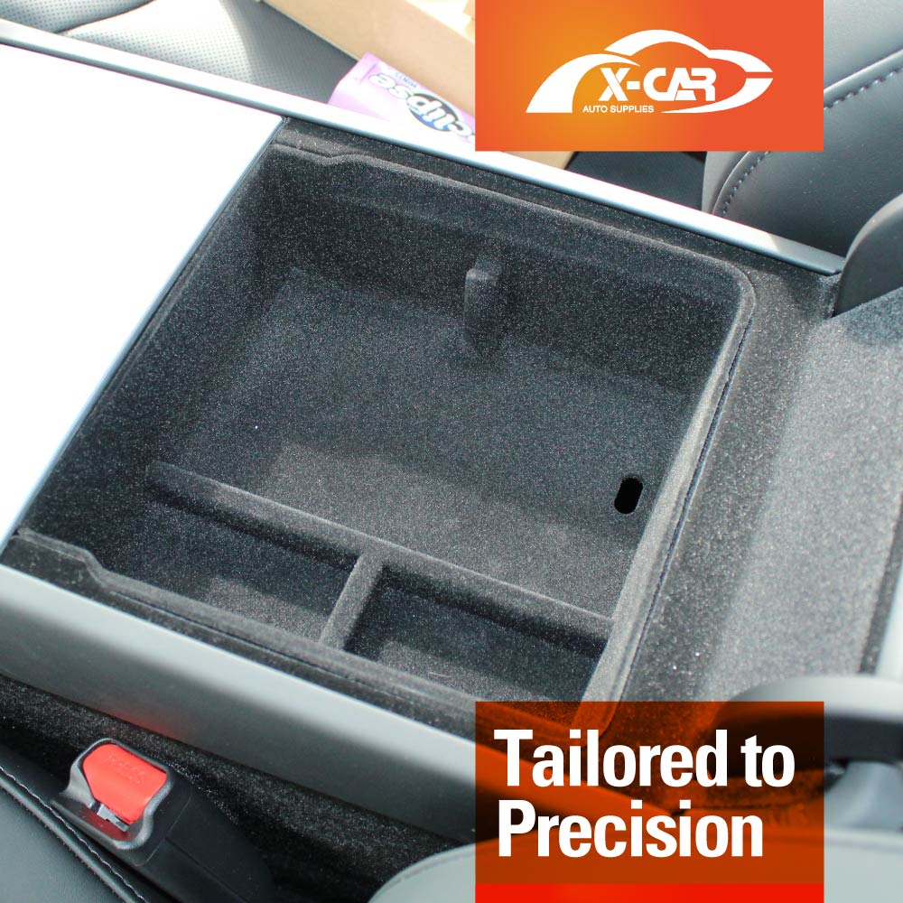 Centre Console Organizer Tray for Tesla Model Y Juniper 2025-Onwards with Flocking liner