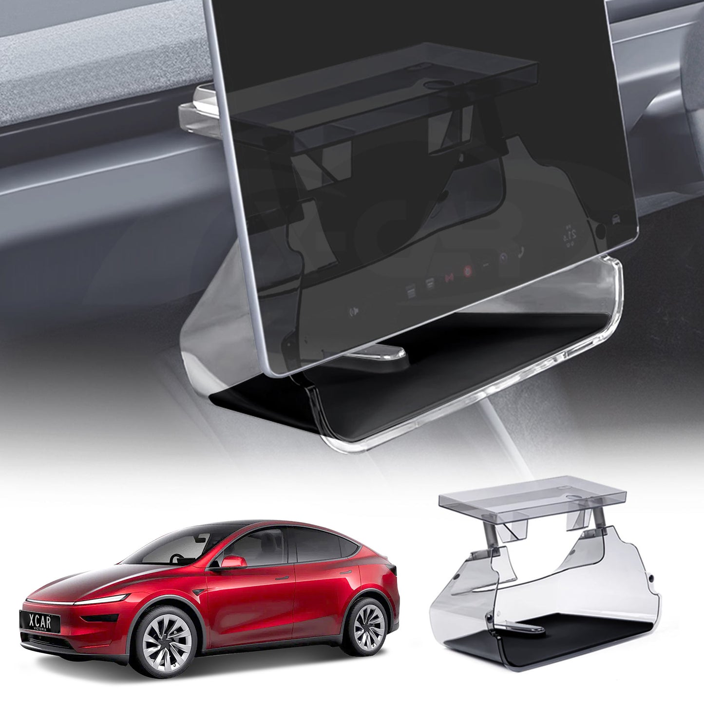 Screen Organizer Tray for Tesla Model Y Juniper 2025-Onwards Center Console Storage Box Dashboard Holder Interior Accessories