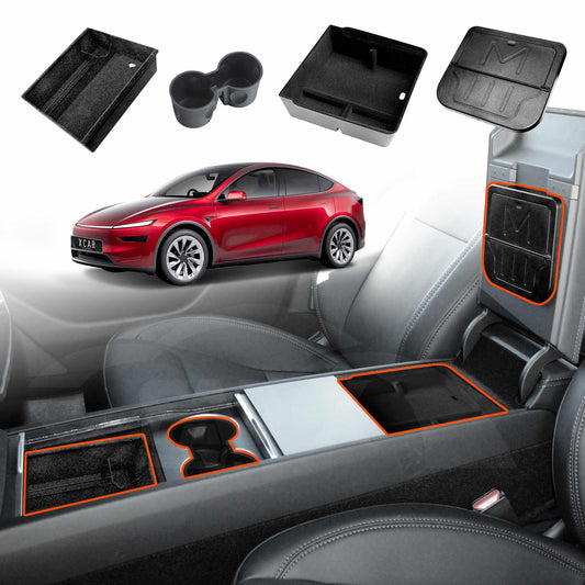 Centre Console Organizer Tray for Tesla Model Y Juniper 2025-Onwards Armrest Storage Box Cup Holder Interior Accessories