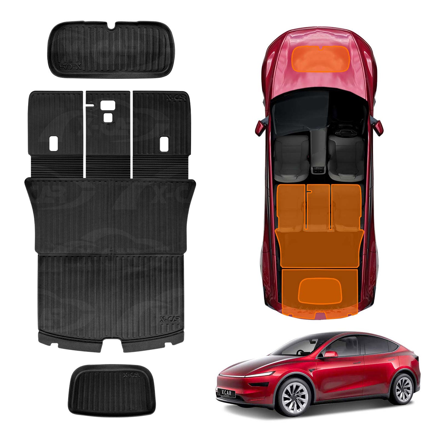 2-In-1 Boot Liners for Tesla Model Y Juniper 2025-Onwards All Weather Front Toolbox Cargo Car Trunk Interior Cover