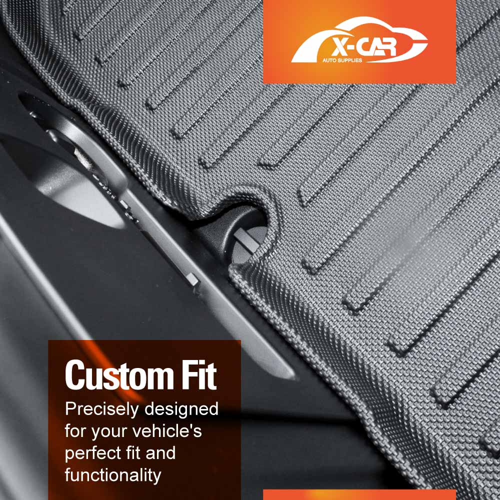 2-In-1 Boot Liners Front Mats Set for Tesla Model Y Juniper 2025-Onwards All Weather Front Toolbox Cargo Car Trunk Interior Cover