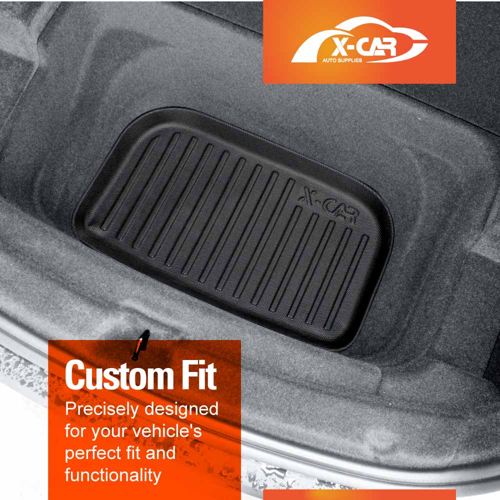 2-In-1 Boot Liners Front Mats Set for Tesla Model Y Juniper 2025-Onwards All Weather Front Toolbox Cargo Car Trunk Interior Cover