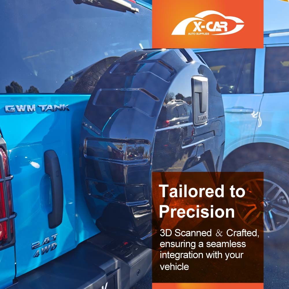 Glossy Black Spare Wheel Cover for GWM Tank 300 2023-2025 Tire Protective Case Exterior Modification Accessories