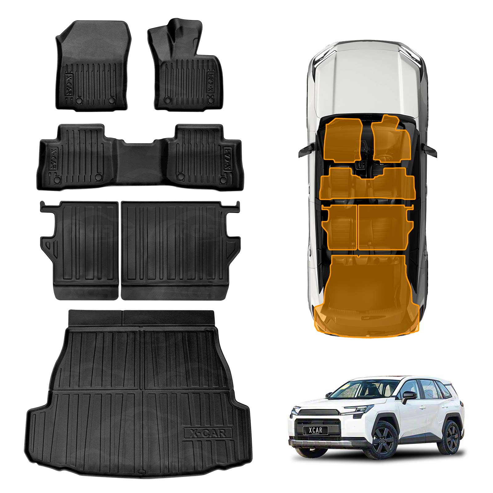 Floor Mats Boot Liner Set for Toyota Rav4 Rav 4 6th Gen 2026-Onwards A ...