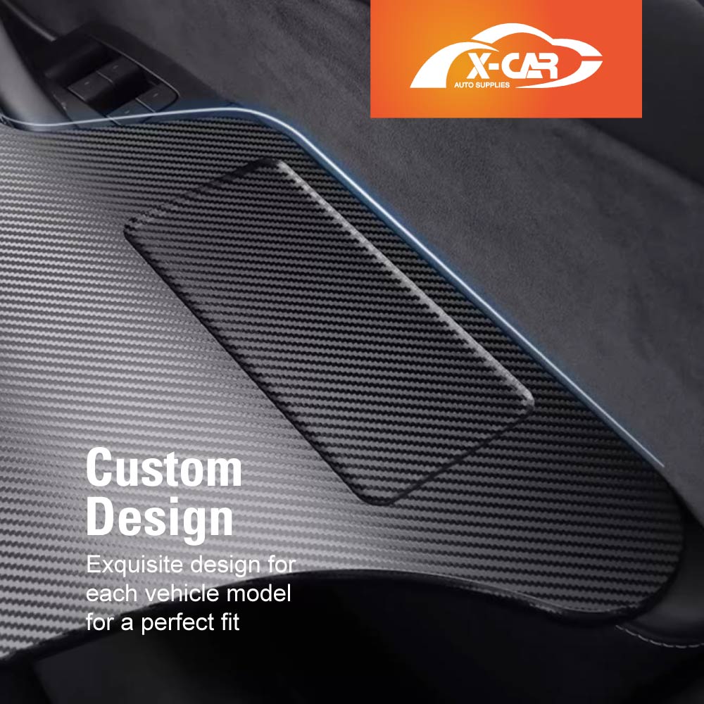 Foldable Table Tray for Tesla Model Y L 6-Seat 2026-Onwards Carbon Fibre Style Workstation Desk Interior Accessories