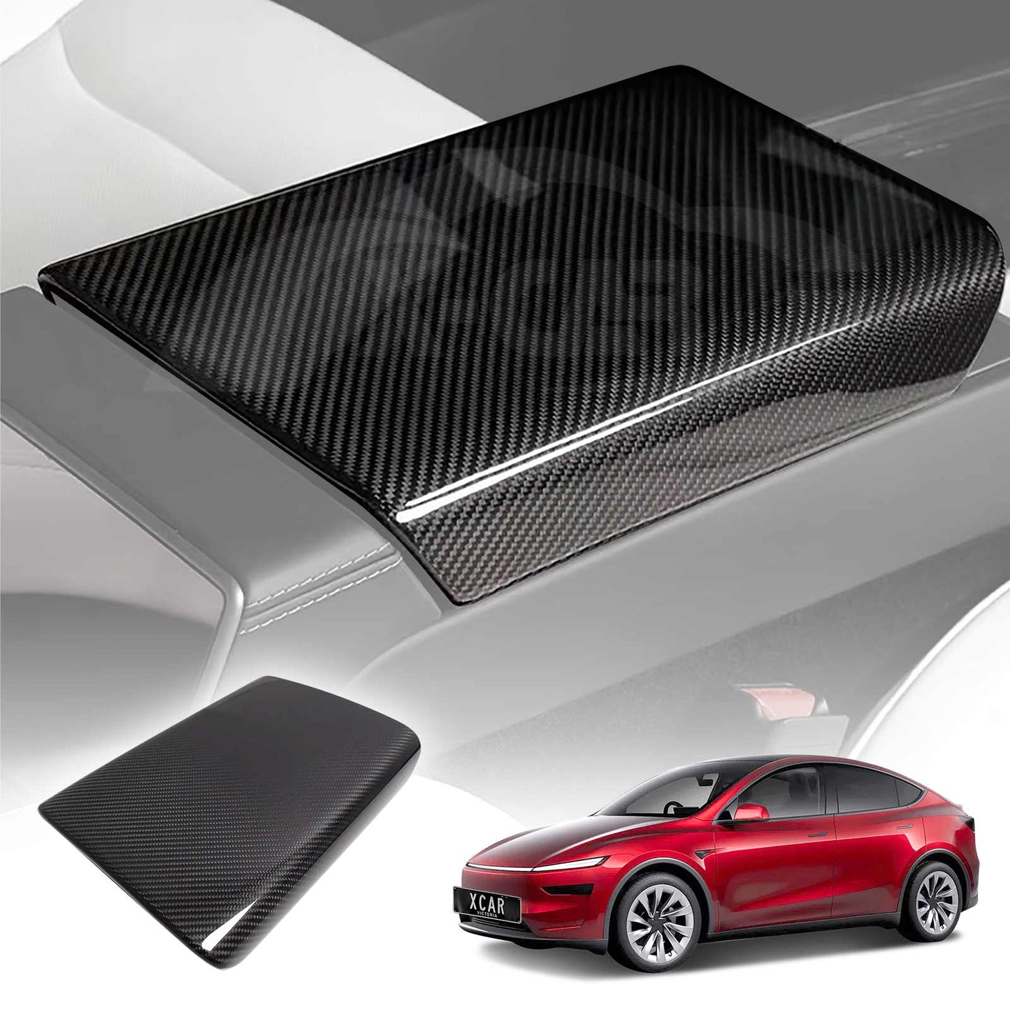 Center Console Armrest Pad Cover for Tesla Model Y L 6-Seat 2026-Onwards Carbon Fiber Style Interior Decoration Protector Accessories