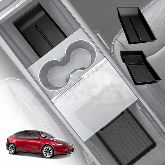 Armrest Organizer Tray Set for Tesla Model Y L 6-Seat 2026-Onwards Center Console Storage Box Car Interior Accessories