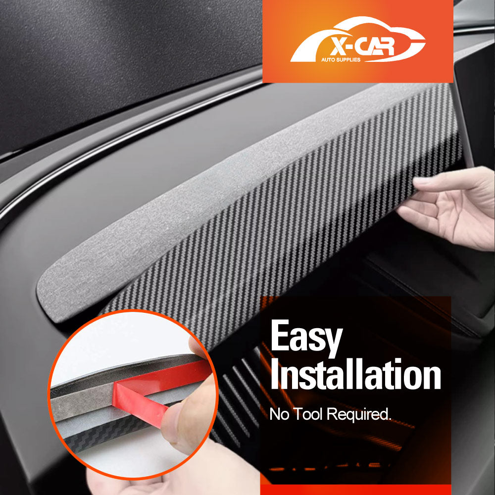 Dashboard Cover Trim Set for Tesla Model Y L 6-Seat 2026-Onwards Carbon Fiber Style Dash Wrap Cap Panel Interior Accessories