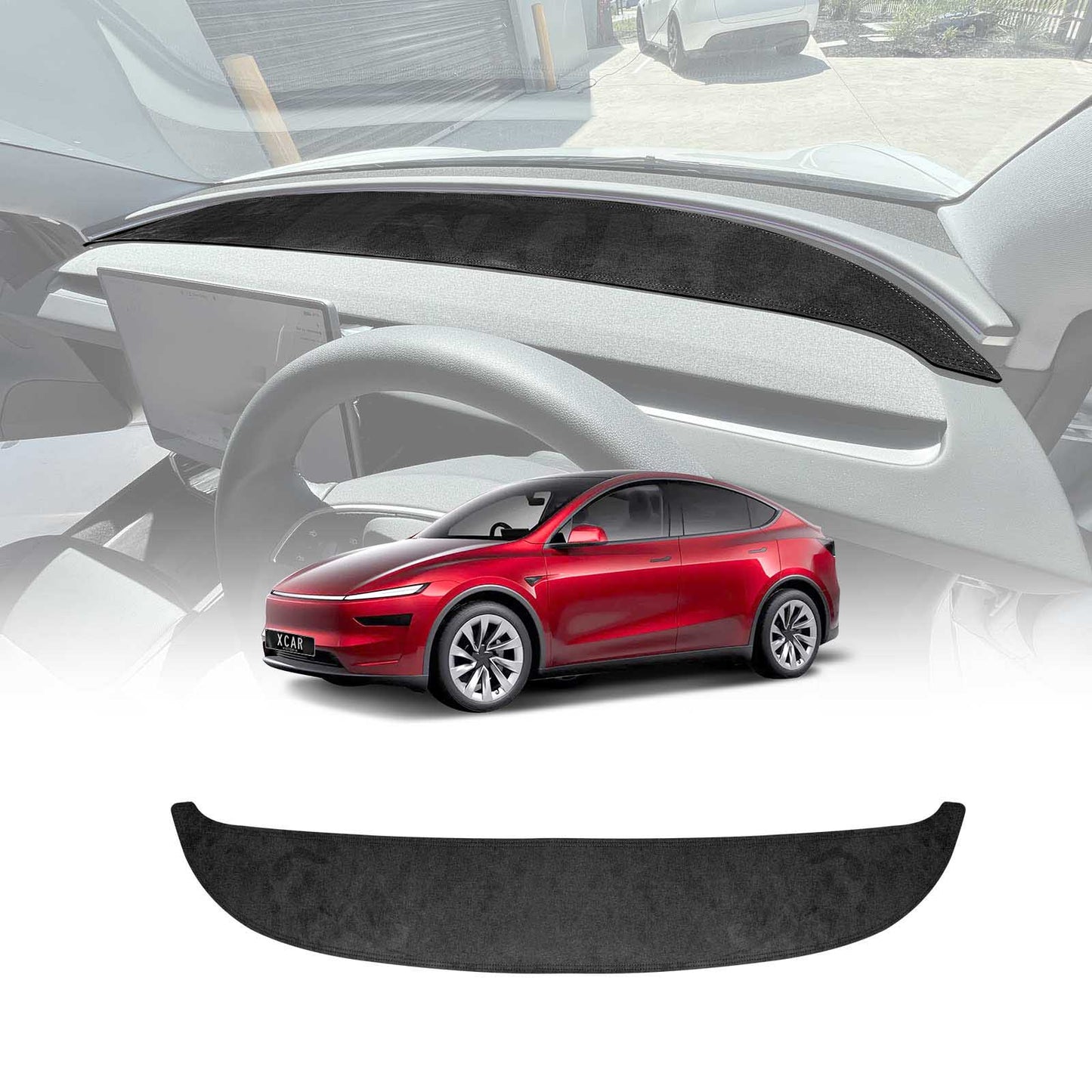 Dash Mat for Tesla Model Y L 6-Seat 2026-Onwards Non-Slip Microfiber Pad Cover Interior Accessories