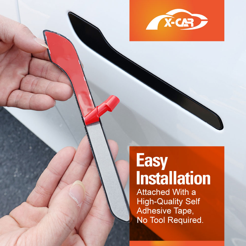 Modified Trims for Tesla Model Y L 6-Seat 2026-Onwards Decoration Door Handle Protection Kit Carbon Fibre Style Cover Wrap