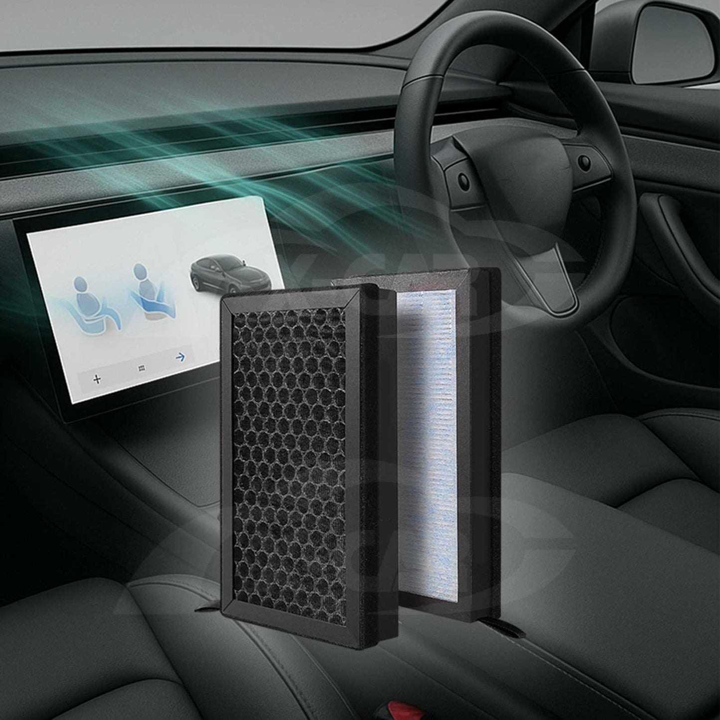 Cabin Air Filter HEPA  Activated Carbon Charcoal For Tesla Model Y L 6-Seat 2026-Onwards Air Intake Filter Accessories Replacement 2 Pack