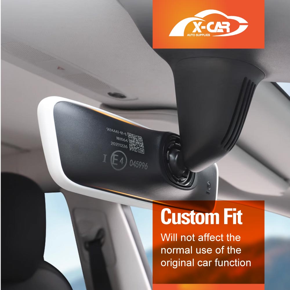 Screen Protector Rearview Mirror Frame for Tesla Model Y L 6-Seat 2026-Onwards Protection Silicone Cover Case Accessories White