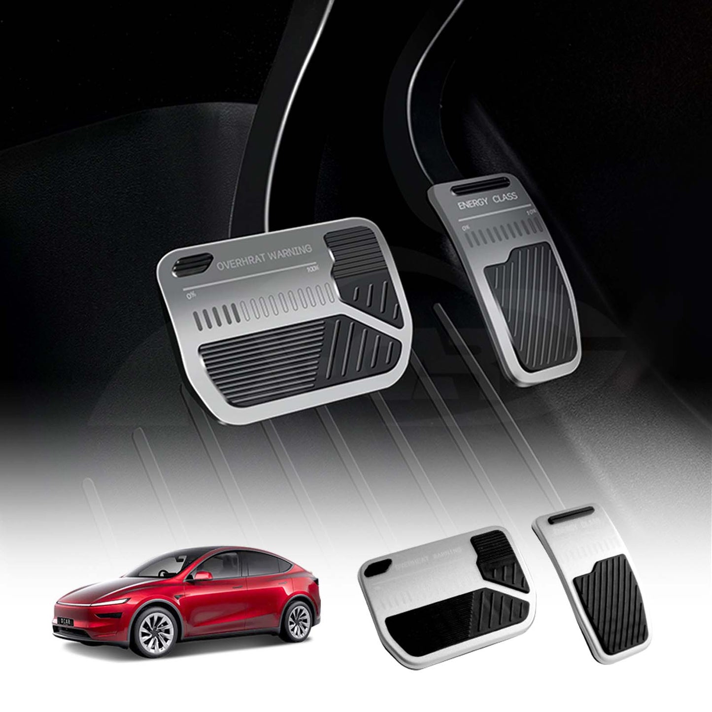 Performance Foot Pedals Pads Cover for Tesla Model Y L 6-Seat 2026-Onwards Aluminum Non-Slip Anti-Slip Accelerator Brake Accessories