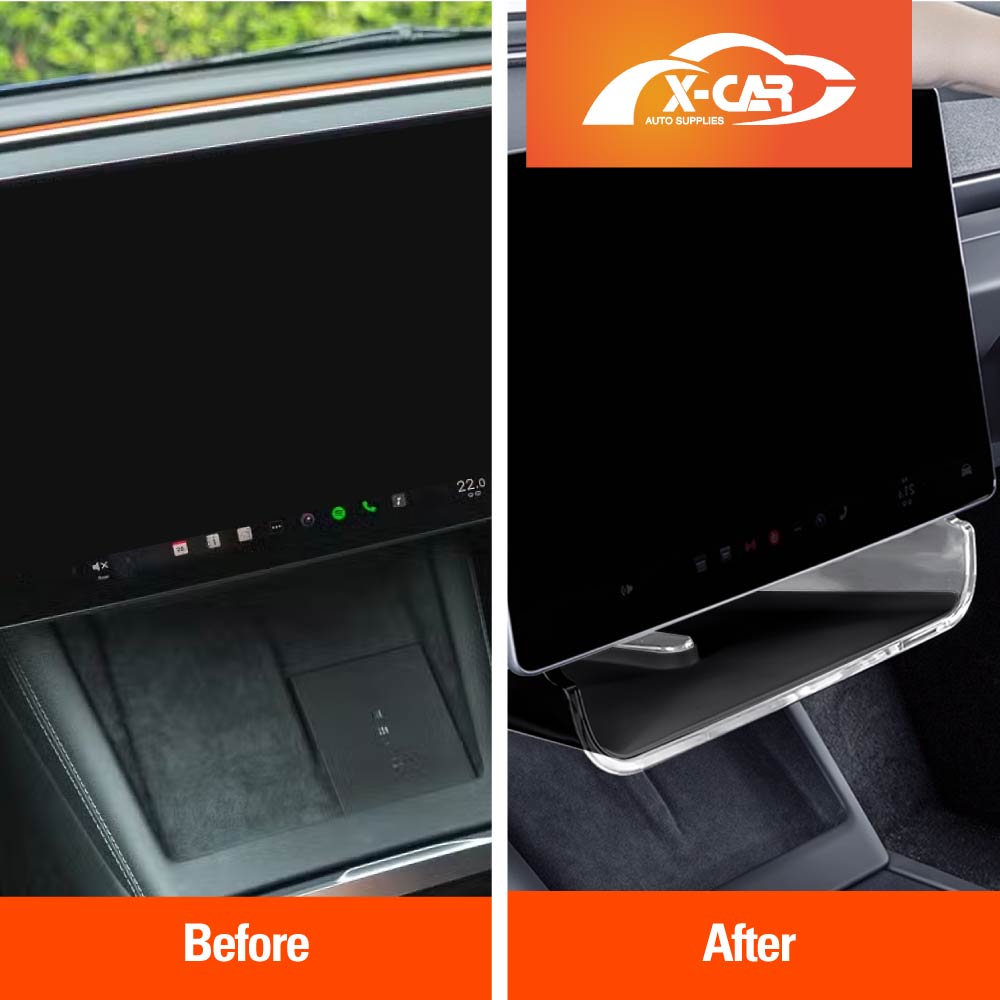 Screen Organizer Tray for Tesla Model Y L 6-Seat 2026-Onwards Center Console Storage Box Dashboard Holder Interior Accessories