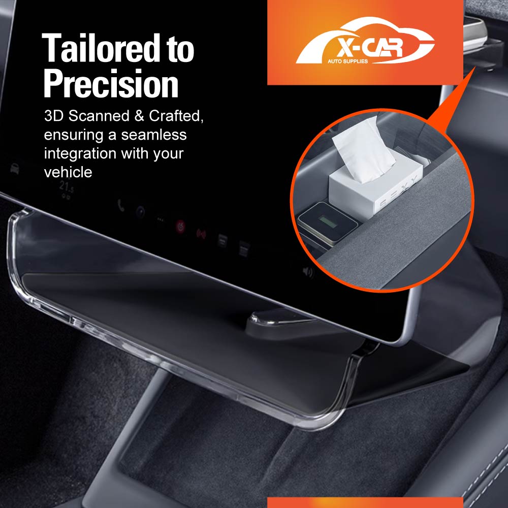 Screen Organizer Tray for Tesla Model Y L 6-Seat 2026-Onwards Center Console Storage Box Dashboard Holder Interior Accessories