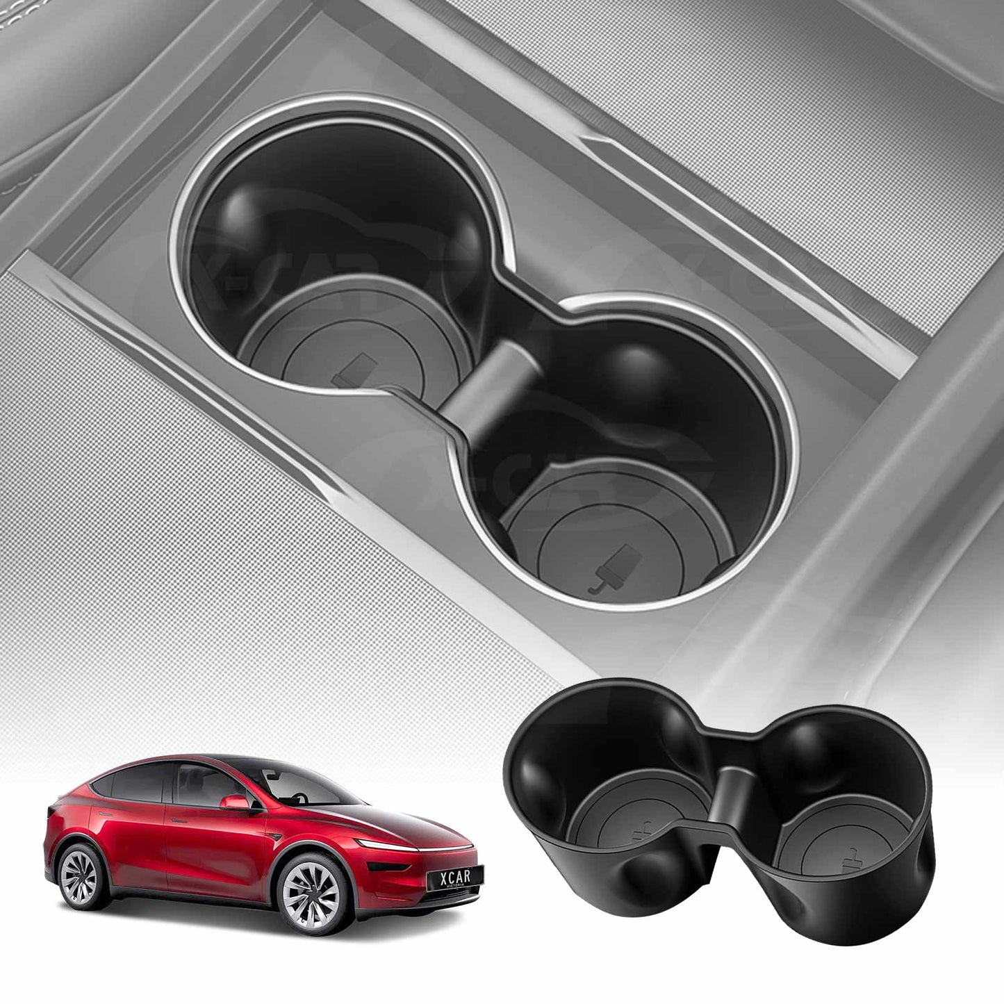 Cup Holder Insert for Tesla Model Y L 6-Seat 2026-Onwards Centre Console Rubber Interior Accessories